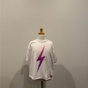 White Lightning Bolt Aviator Nation T-Shirt
